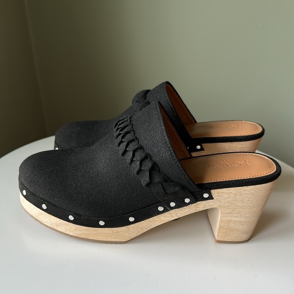 J. Crew Factory Black Mules with Wooden Heel - Picture 8 of 16